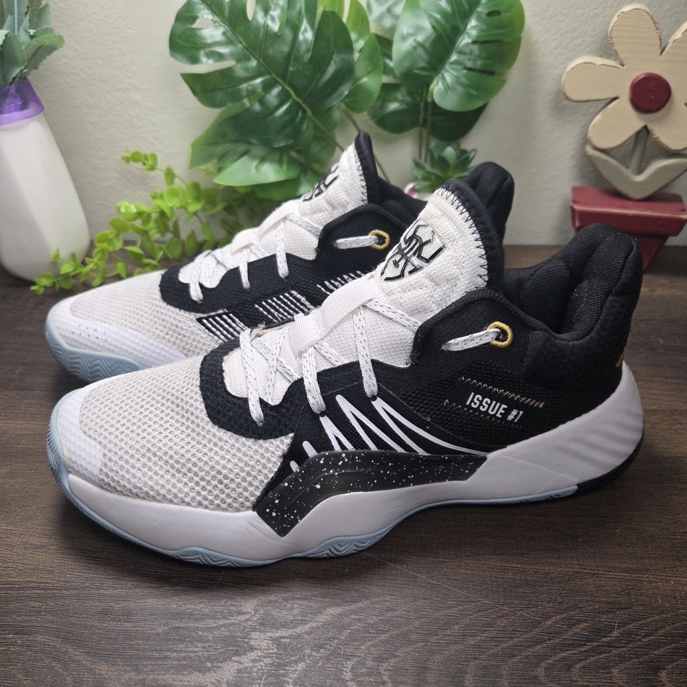 Adidas D.O.N. Issue #1 Sz 7.5 Men  White/Black Donavan Mitchell APE779001 #0064